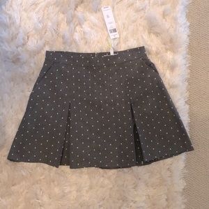 New BCBG Generation Grey Pleated Skirt with Dots